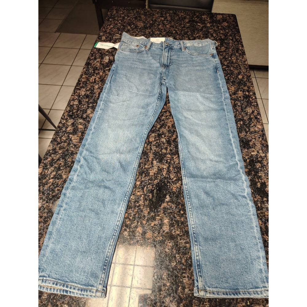 HM Conscious Slim Fit Light Wash Blue Denim Jeans Mens 32x32 NWT